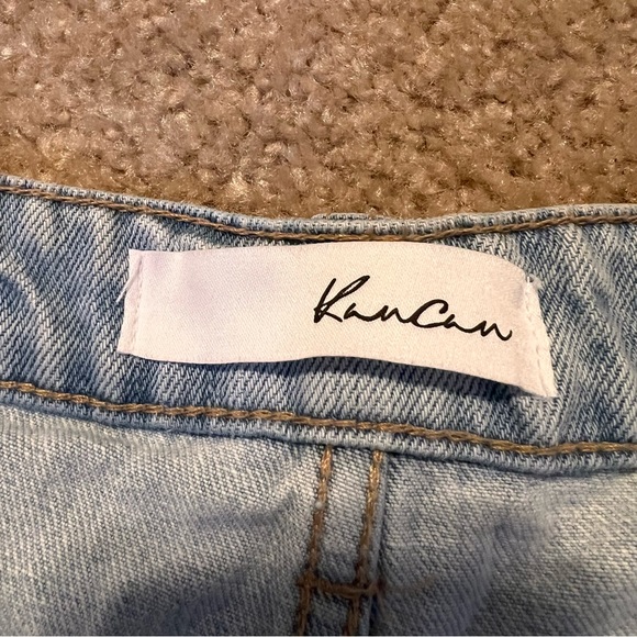 Women's Kancan Denim Shorts High Rise Size S  Light Wash w/ Distressing - Picture 5 of 6